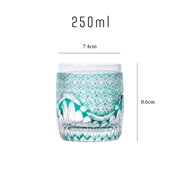 mikazi Seaform Green Cut Crystal Whiskey Glass – Japanese Edo-Inspired Tumbler - Image 10