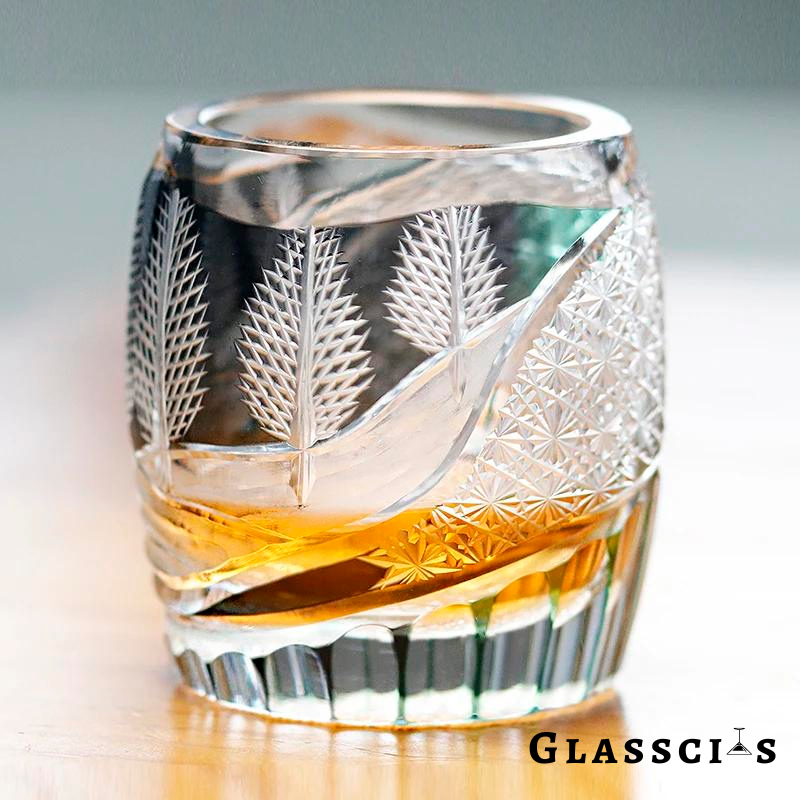 mikazi Winter Forest Edo Kiriko Whiskey Glass – Japanese Crystal Tumbler