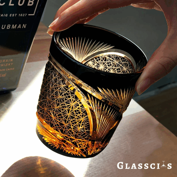 mikazi Fairy Eyes Cut Crystal Whiskey Glass – Japanese Edo Kiriko Inspired Tumbler - Image 2