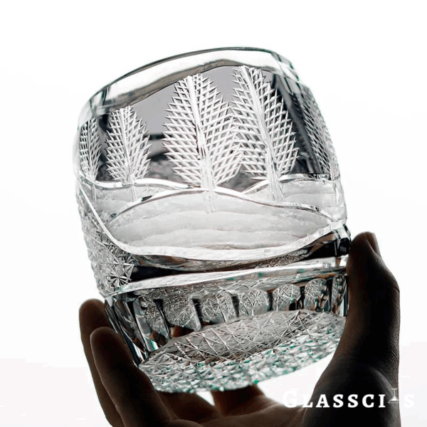 mikazi Winter Forest Edo Kiriko Whiskey Glass – Japanese Crystal Tumbler - Image 2