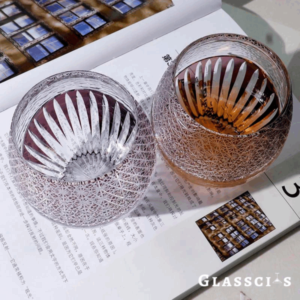 mikazi Iolite Cut Crystal Glass – Japanese Edo Kiriko Inspired Tumbler - Image 2