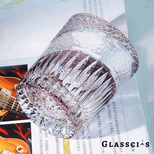 mikazi Amethyst Cut Crystal Glass – Japanese Edo Kiriko Inspired Tumbler - Image 3