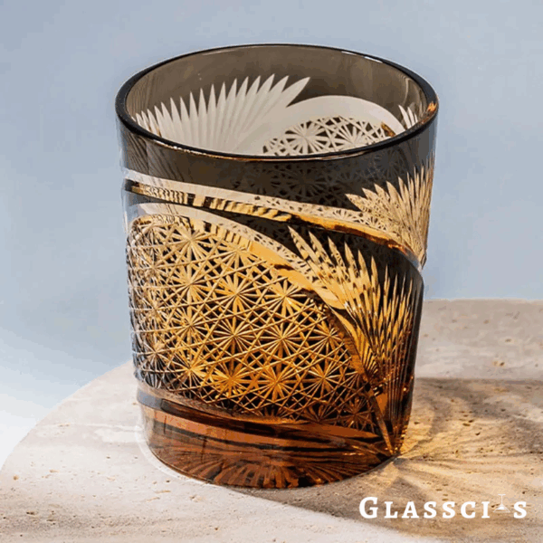 mikazi Fairy Eyes Cut Crystal Whiskey Glass – Japanese Edo Kiriko Inspired Tumbler - Image 3