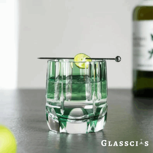 mikazi Green Bamboo Cut Crystal Whiskey Glass – Japanese Edo-Inspired Tumbler - Image 4