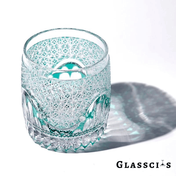 mikazi Seaform Green Cut Crystal Whiskey Glass – Japanese Edo-Inspired Tumbler - Image 5