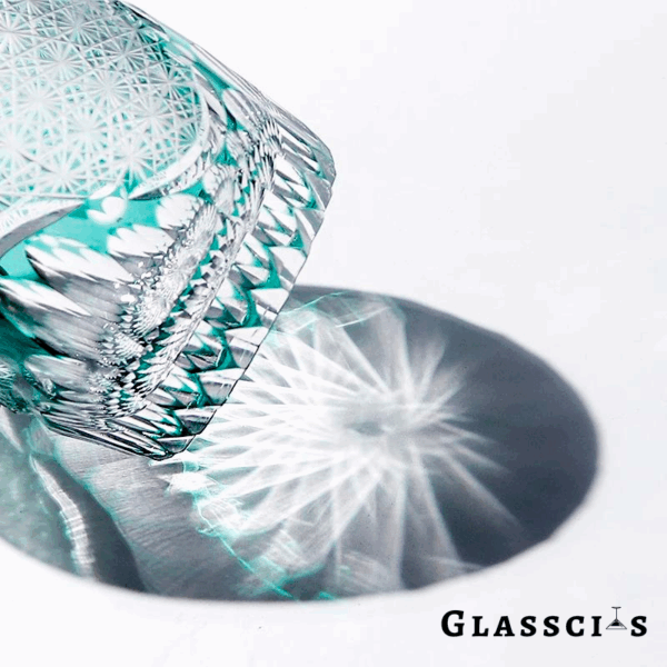 mikazi Seaform Green Cut Crystal Whiskey Glass – Japanese Edo-Inspired Tumbler - Image 7