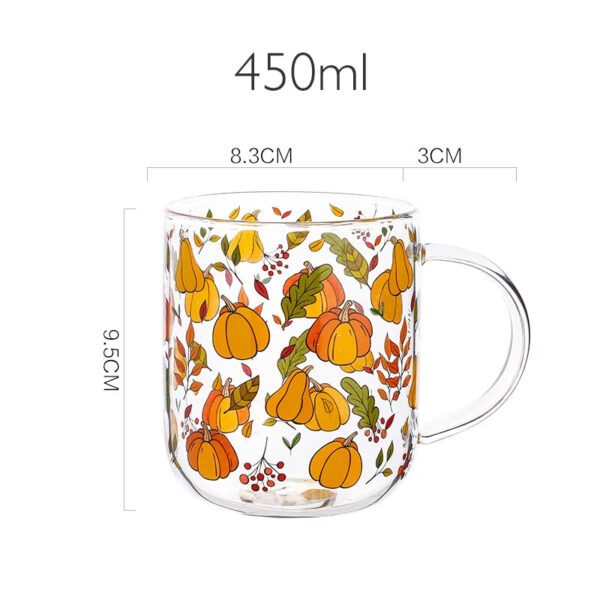 mikazi Pumpkin Glass Mug – Heat-Resistant Fall-Inspired Tea & Coffee Cup - Image 5