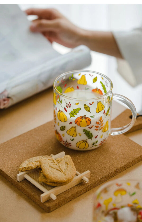 mikazi Pumpkin Glass Mug – Heat-Resistant Fall-Inspired Tea & Coffee Cup - Image 4
