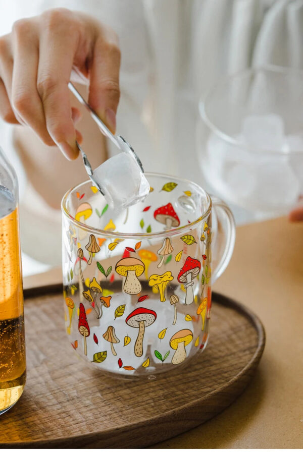 mikazi Mushroom Glass Mug – Heat-Resistant Cute Tea & Coffee Cup - Image 5