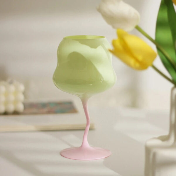 mikazi Creamy Macaron Wine Glass – Pastel-Colored Elegant Goblet - Image 3