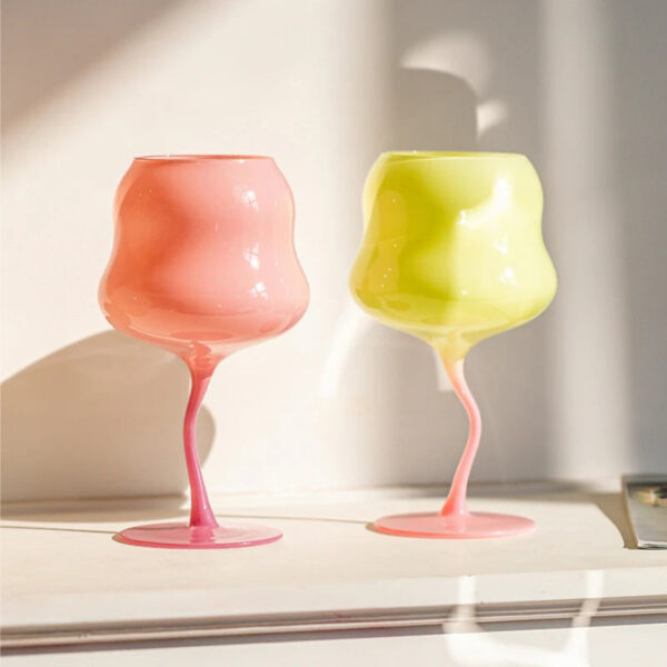 mikazi Creamy Macaron Wine Glass – Pastel-Colored Elegant Goblet - Image 2