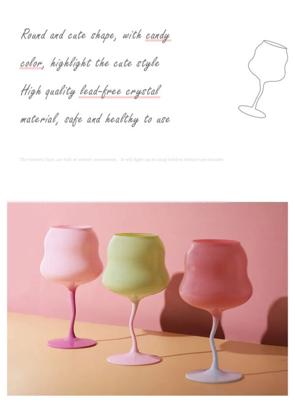 mikazi Creamy Macaron Wine Glass – Pastel-Colored Elegant Goblet - Image 9