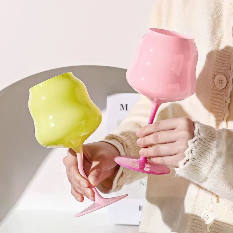 mikazi Creamy Macaron Wine Glass – Pastel-Colored Elegant Goblet