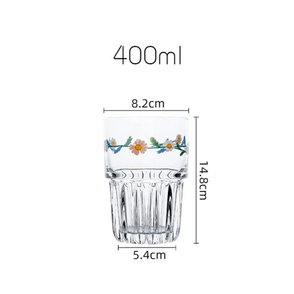 mikazi Korean Daisy Glass Cup – Small Floral Clear Drinking Glass - Image 8