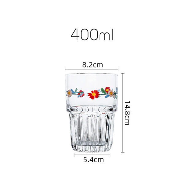 mikazi Korean Daisy Glass Cup – Small Floral Clear Drinking Glass - Image 10