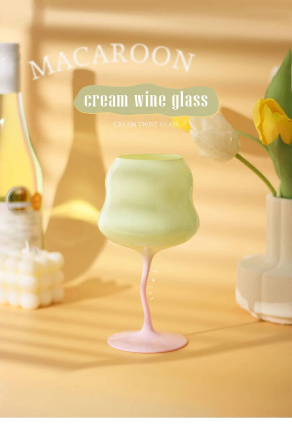mikazi Creamy Macaron Wine Glass – Pastel-Colored Elegant Goblet - Image 6